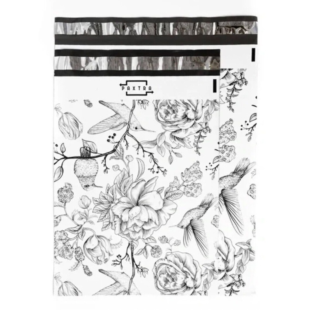 Mix of 50 large and small polymailers vintage birds boho print designer plastic